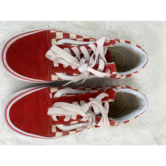 Vans Old Skool Primary Check Red White Women’s Sneakers Size 6 - Picture 7 of 8